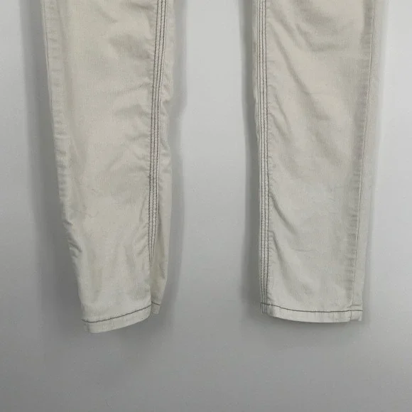 Free People Women's Off White Stretch Skinny Mid Rise Corduroy Pants Size W 30 - Picture 3 of 9